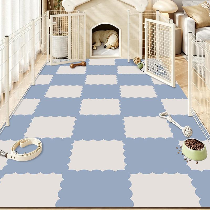 Cartoon Pet Rug Waterproof Urine-proof Scrubable Washable Rugs Cat Dog Kennel Fence Floor Mat Pvc Leather Mats Carpet Tapete
