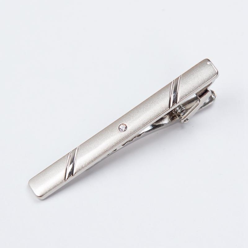Krawattennadeln für Herren Krawattenzubehör Mode Metall Silberfarbton Einfache Stange Klemme Praktische Klemme Krawattennadel Kragenclip