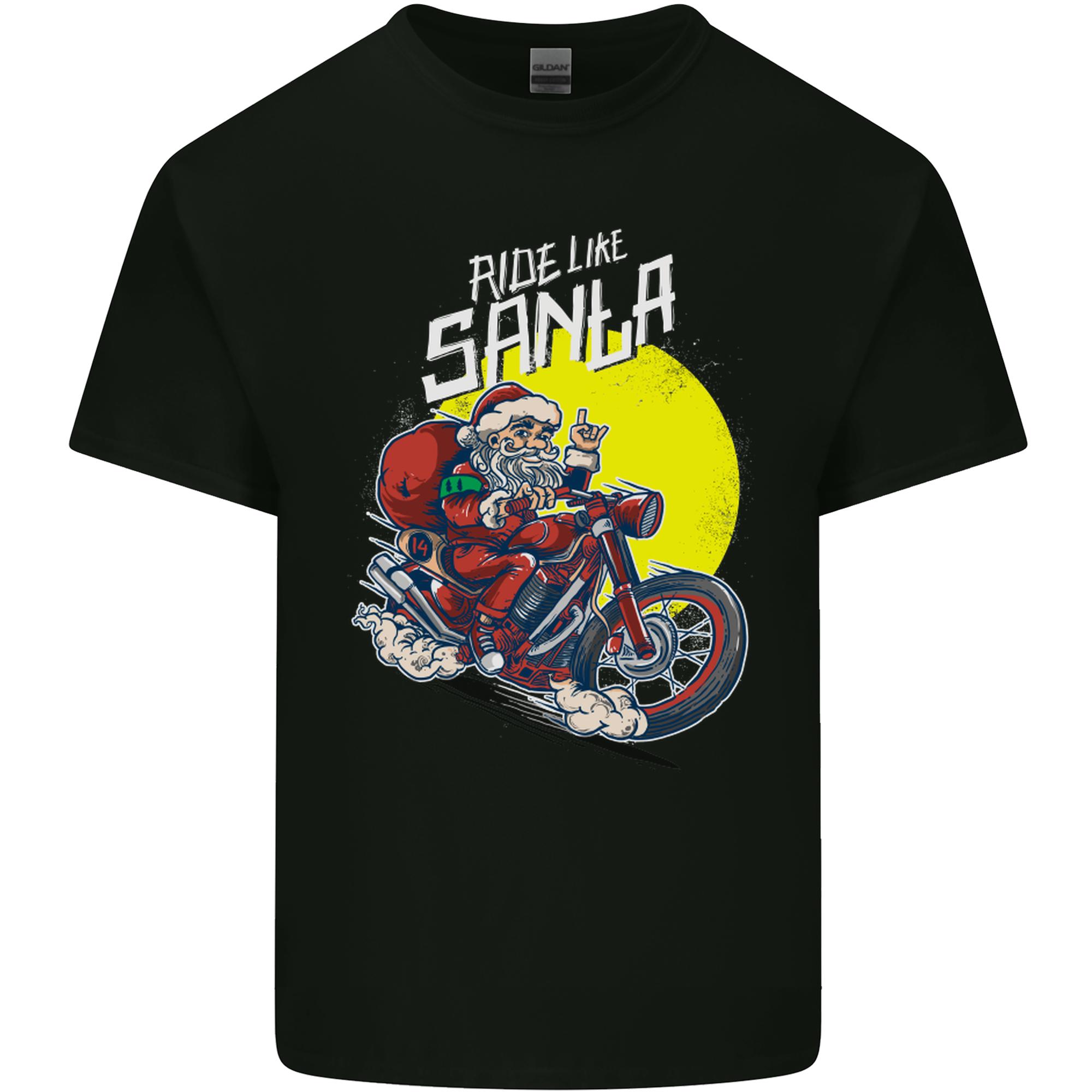 Ride Like Santa Biker Motorcycle Christmas Unisexs Light Cotton TShirt S