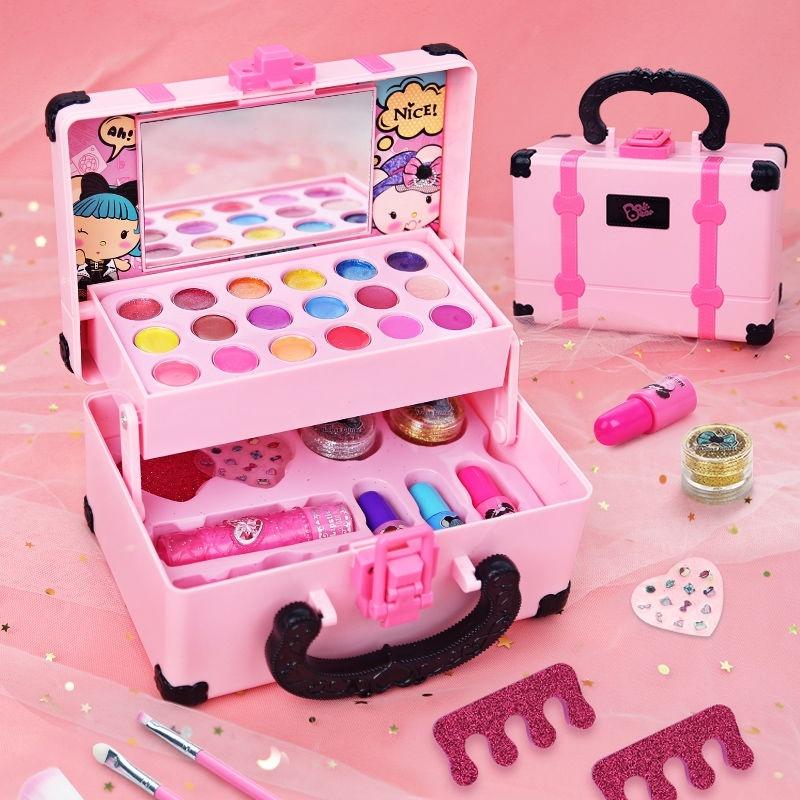 Washable Mini Makeup Toy Set For Girls,  Children'S Performance Handbag,Princess Role Play Toy,Portable Design Princess Cosmetic