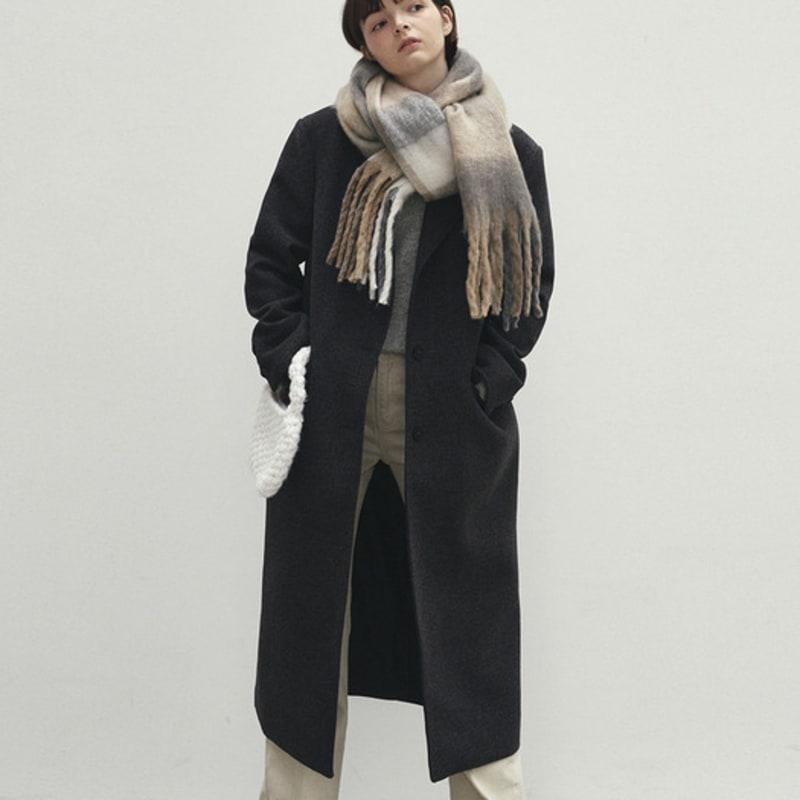 LOEIL FIRST LABEL BOLD MUFFLER_CHECK BEIGE