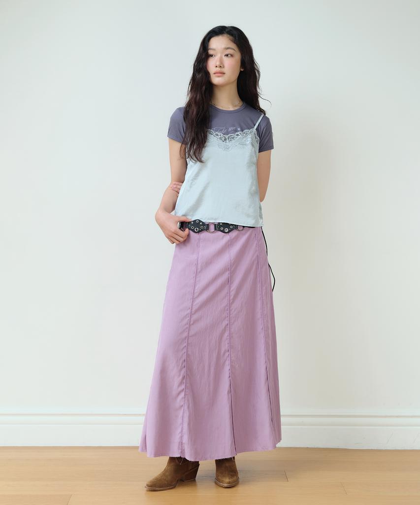 Hombadittingjeu Classic Panel Midi Skirt (Dusty Lilac)
