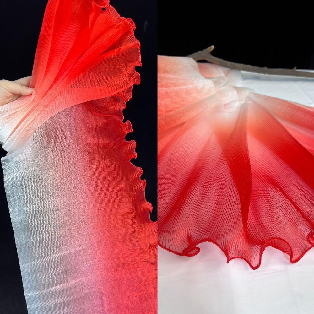 Pleated Mesh Pleated Lace Organza Fabric Lotus Leaf Lace Fabric  Skirt Decoration красный