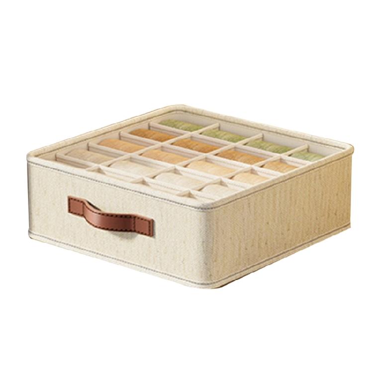 Convenient Cotton Linen Underwear Sorter Space Saving Lingerie Divider Household Panty Organizer Case for Bedroom