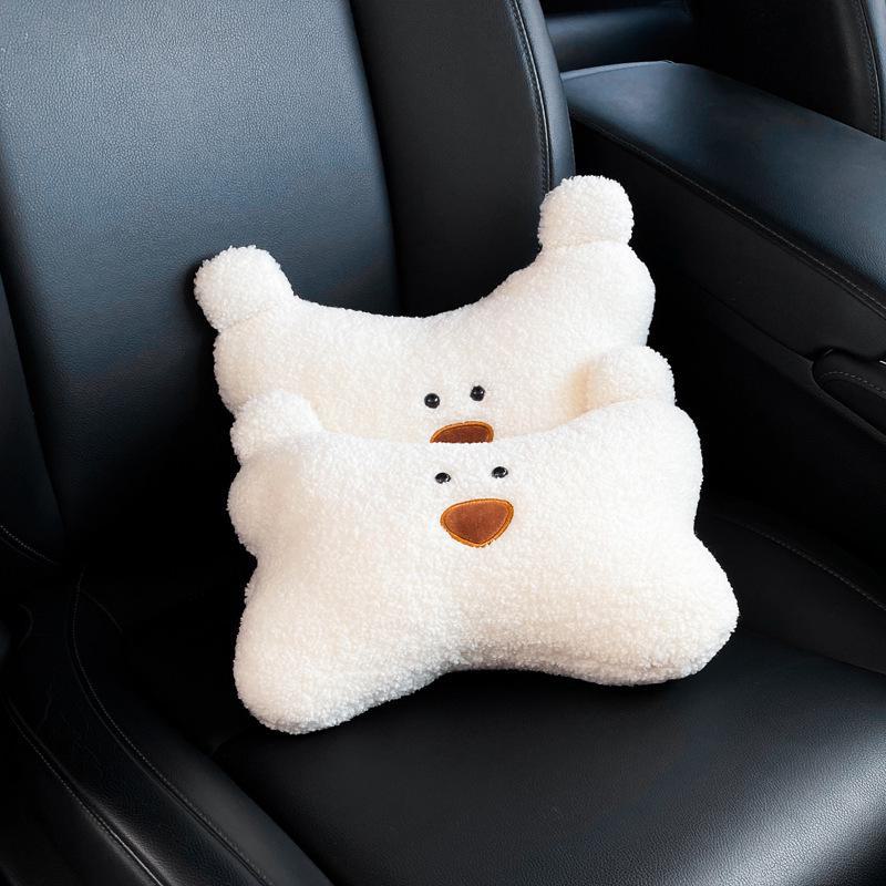 Cute Bear Headrest Neck Pillow for Car Seat Interior Support.