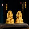 Hanro Art Sculpture Buddha Statue Fugen Bodhisattva Manjushri Bodhisattva Wood Carving Ornament Set of 2 Good Luck Zodiac Amulet Principal Image Feng