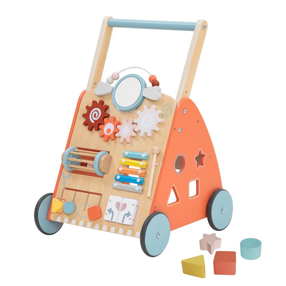 Children's Multifunctional Anti-Rollover Stroller Walker with Educational Toys