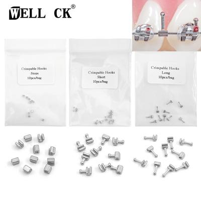 10 adet/paket Diş Ortodonti Kıvrılabilir Kanca Uzun/Kısa/Durdurma Tipi