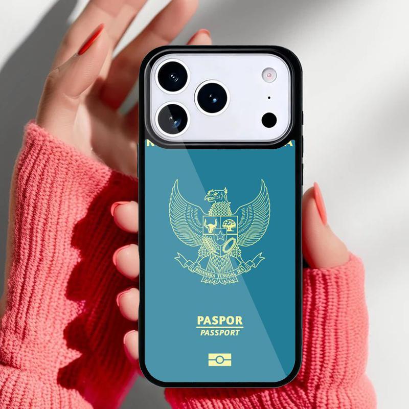 Indonesia Passport Flag Map Phone Case for iPhone 17 16 15 14 13 Pro Max Back Cover for 12 11 Pro Coque