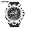 SANDA Men's Multi-function Dual Display Waterproof Sports Alarm Watch