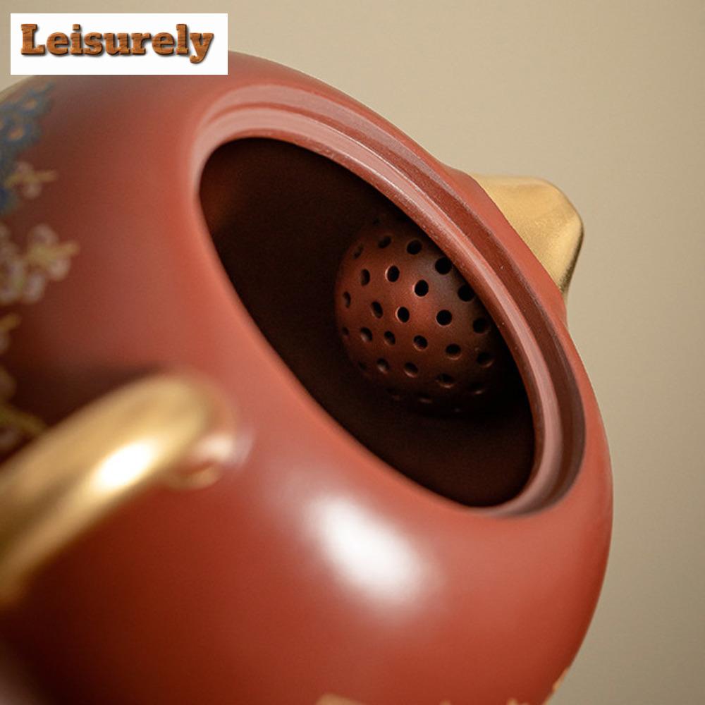 Set de ceai din lut violet Phoenix Dahongpao, lucrat manual, set complet, set antic pentru ceremonia ceaiului, 1 ibric și 4 cești, colecție de articole pentru ceai