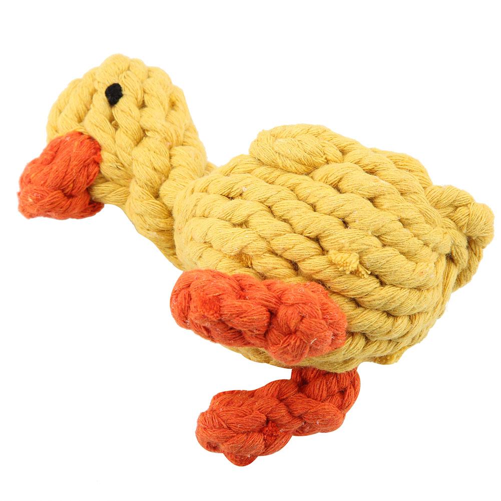 1Pc Cute Duck Shaped Dog Toy Cotton Rope Dogs Puppy Chew Fetch Toys