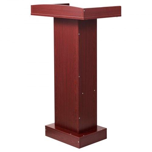 VEVOR Podium Stand, 1040 mm Wooden Lectern, Laptop Desk with Wide Reading Surface and Storage Shelf, Edge Stopper, Elegant Design, Flool-Standing