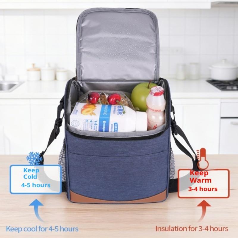 Borsa Termica Porta Pranzo Isolata di Grande Capacità Anti-perdita con Tracolla Porta Pranzo Termico Impermeabile Portatile con Cerniera