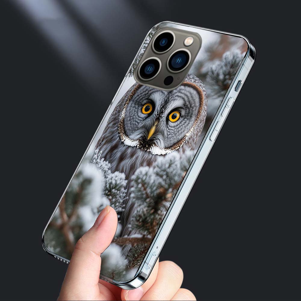 Owl In Winter Phone Case For Iphone 16E 15 Pro 14 Plus 17E 16 17 Pro Max Air 11 12 13 Mini Shockproof Capa Cute Cover TPU Cle