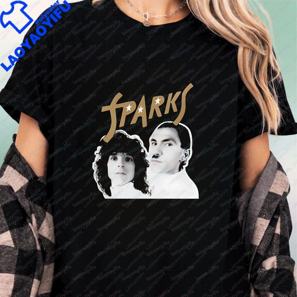 Sparks Band Saison Trend Harajuku Kurzarm Unisex Unisex Universelles Hemdmuster Große Größe Bequemes T-Shirt