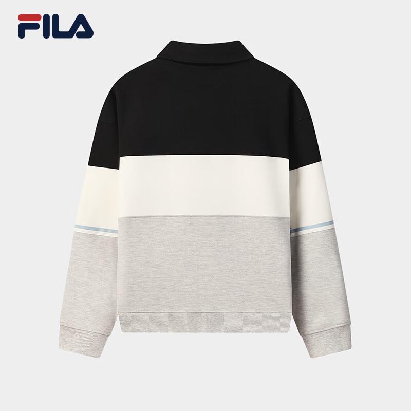 FILA Men's Color Block Knitted Long Sleeve Polo Shirt