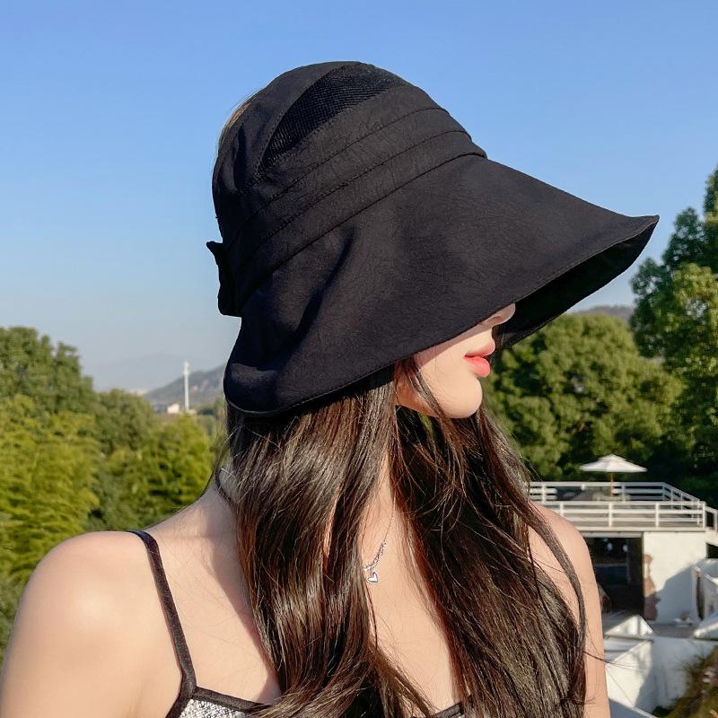 Hat Women's Big Eaves Cover Face Sunscreen Empty Top Hat Summer Outdoor Versatile Anti-ultraviolet Fisherman Hat Tide