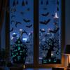 Haunted House Window Stickers 6 Sheets Halloween Static Stickers, Reusable Bat Spider Web Cling Decals Decals, Electrostatic PVC Clings for