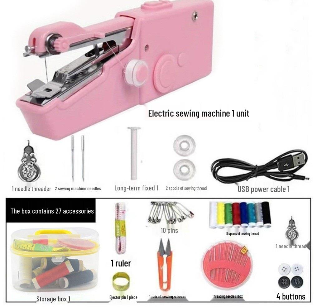 German Portable Mini Electric Sewing Machine for Household Overlock and Handheld Tailoring.