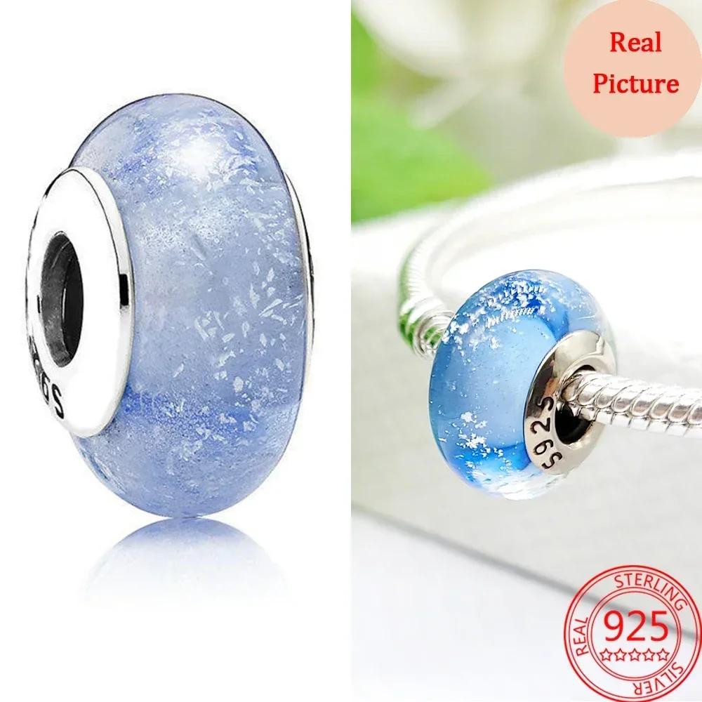 Perles en Verre de Murano Colorées Breloque Vague en Verre Perles en Verre Ondulé Charms S'adaptent aux Bracelets de Marque Bijoux en Cuivre pour Femmes Cadeau