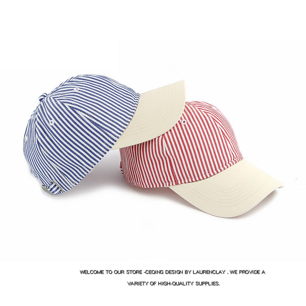 Striped Men Baseball Cap Women Sunscreen Sun Hat