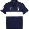 Polo Ribbed Embroidered Short Sleeve Polo Shirt Men Tops Navy-Blue 710971684-001