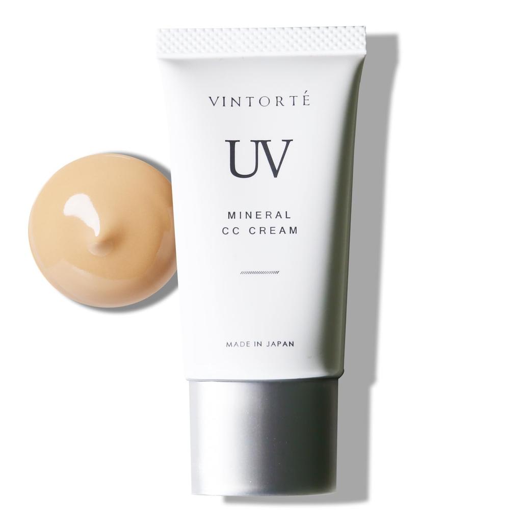 VINTORTE Mineral CC Cream, Additive-free Sunscreen, Face Primer, SPF50+ PA++++, for Sensitive Skin, V-UVCC