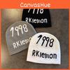 Letter Rkiemo 1998 Knit Cap For Fall Casual And Streetwear Looks Hat Gift
