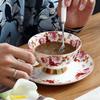 Conjunto de Xícaras de Café e Chá em Porcelana de Osso Estilo Europeu com Pires