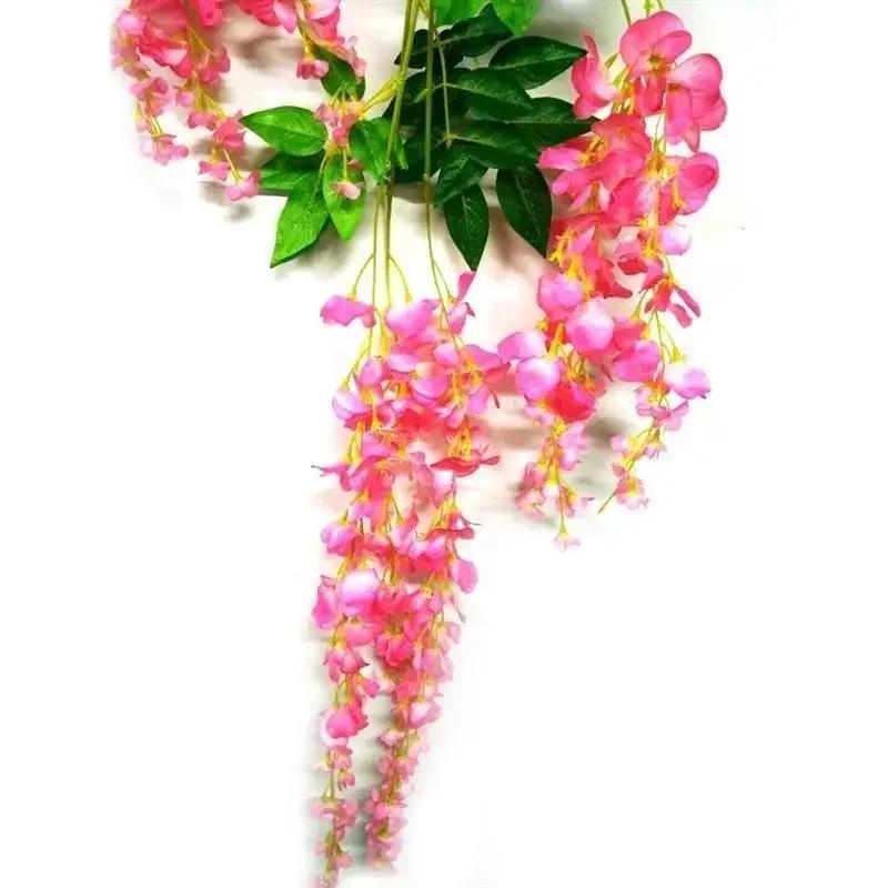 Artificial Flower Leaf Wisteria Vine Rattan Wedding Decoration Wreath Party Home Decoration Christmas Wreath