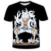 Children's Anime One Piece Luffy 3D Digital Printed Boys' Street Trendy Round Neck Short Sleeved T-shirt
