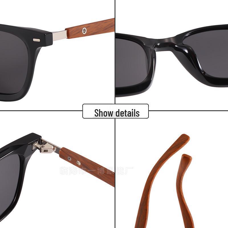 Wood Grain Polarized Sunglasses for Women & Men – UV Protection, High-End Driving, Stylish for Square & Round Faces