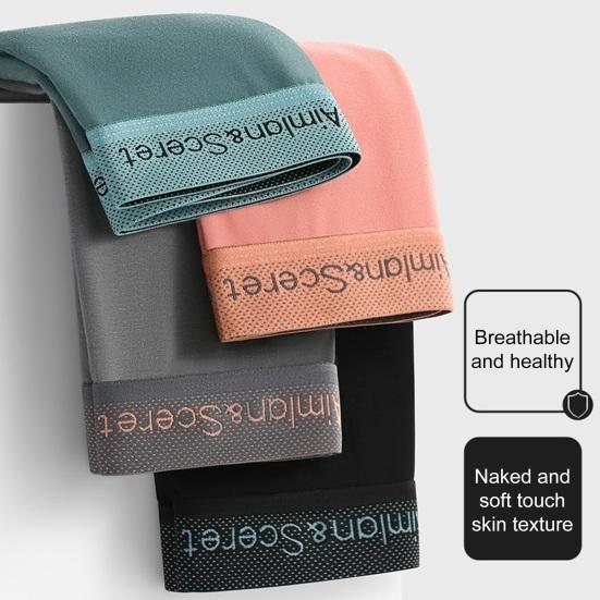 Men Boxer Underwear Elastic Mid-Waist Design U-Convex Shorts Briefs Letter Print U-Convex Panties Daily Wear