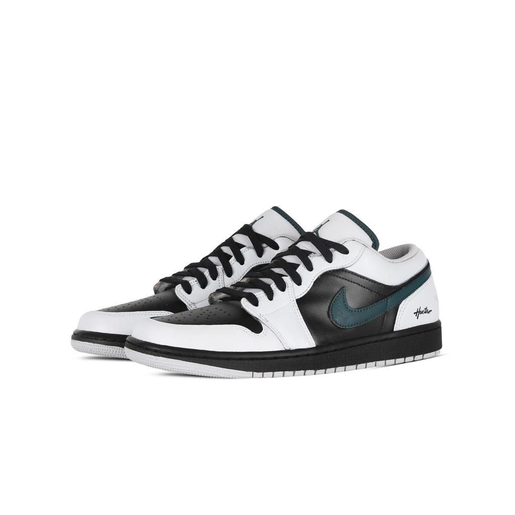 Jordan Air Jordan 1 Vintage Basketball Shoes Men's Low top Black/White/Green FQ7687-300(Team368-)