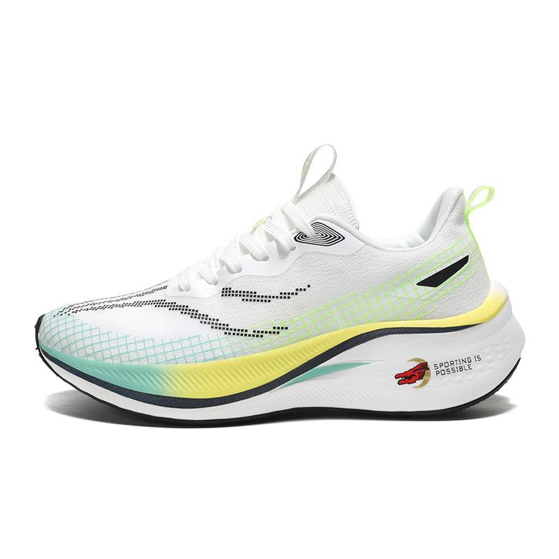 Running Shoes Mesh Sports Shoes Breathable Shock Absorption Rebound Professional Marathon Carbon Board Racing Training Running Shoes