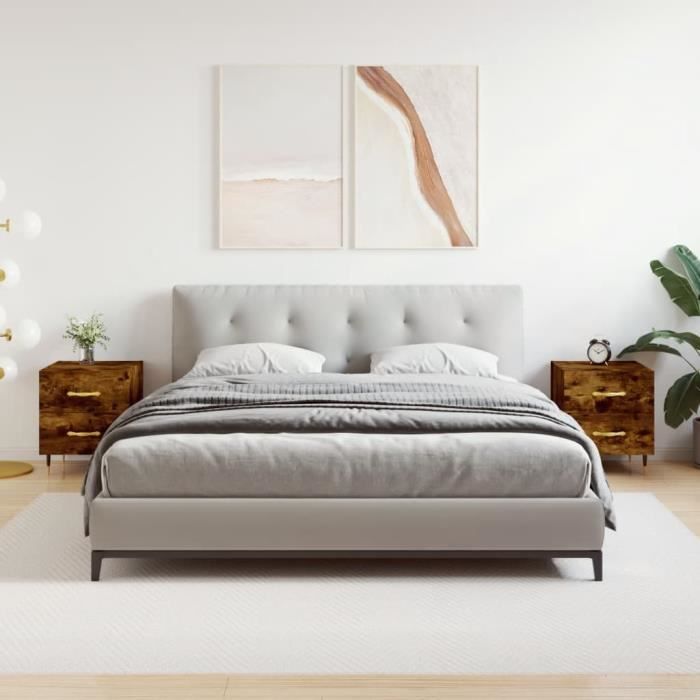 VidaXL Bedside Tables 2pcs Smoked Oak 40x35x47.5cm Engineered Wood 827271