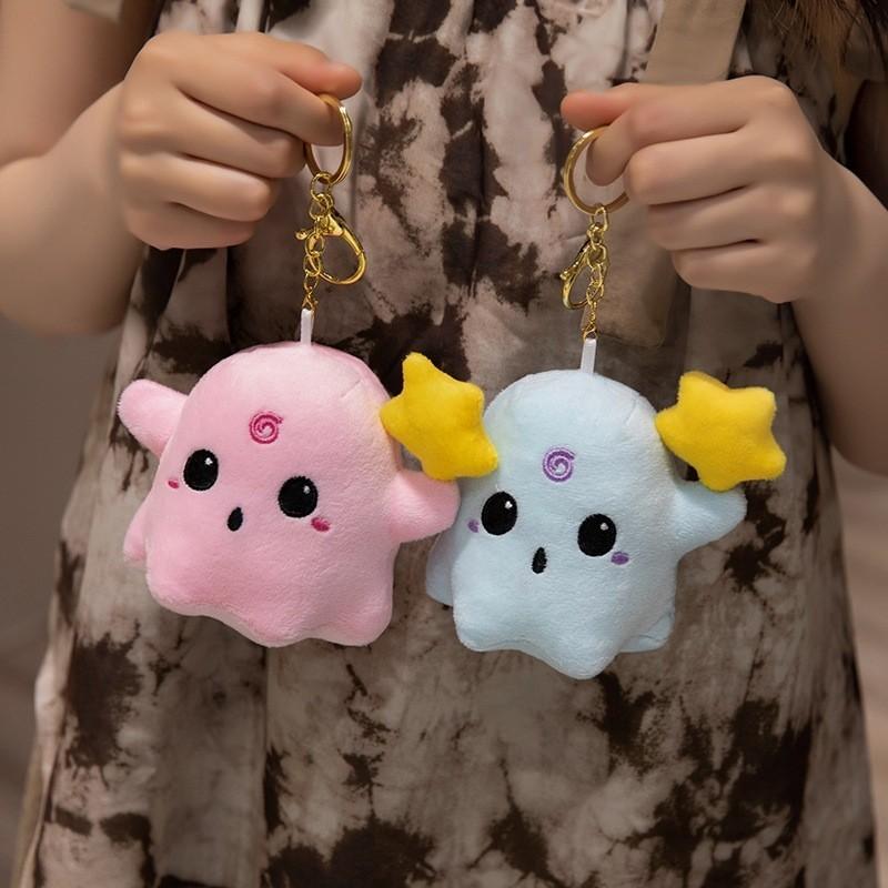 Charming Ghost Plush Backpack Accessory In Various Colors Soft And Cute Short Plush Toy