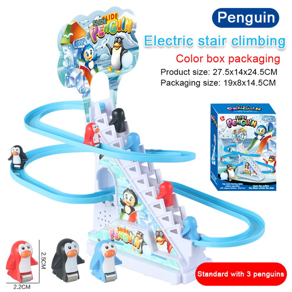 Electronic Duck Climbing Stairs Track Slide Pets Toys With Light Music Educational Toys For Boys Girls Birthday Gifts