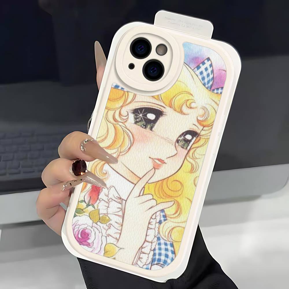 Classic Anime C-Candy C-Candy Leather Phone Case For IPhone 16 15 14 13 12 11 Pro Max Plus Shockproof Cover