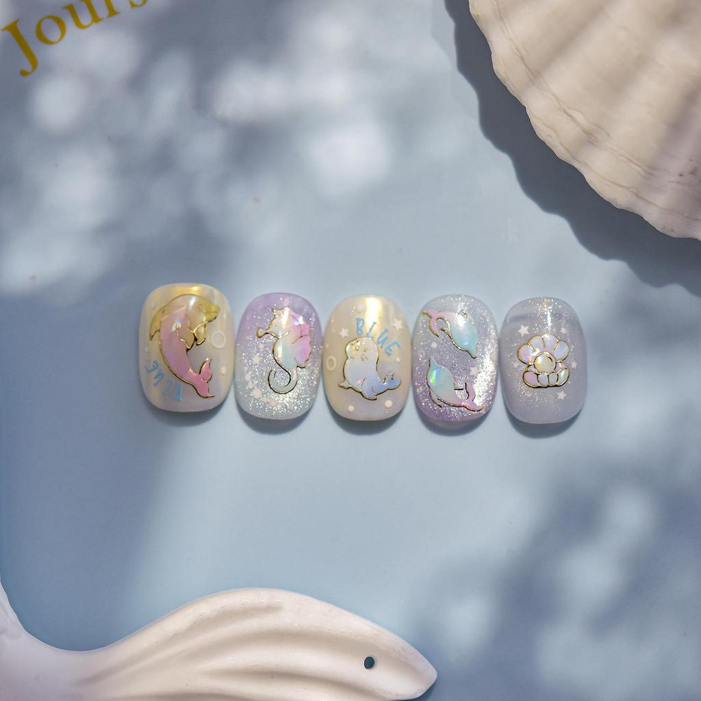Tomoni 3D Dreamy Whale Metal Nail Stickers for Kids