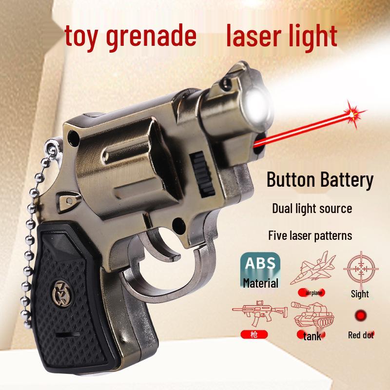 Student Multifunctional Six-in-One LED Laser Infrared Toy Gun Flashlight