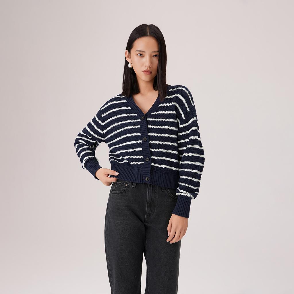 Levis Relaxed Comfortable Versatile Striped Knit Sweater Women tops A8728-0028