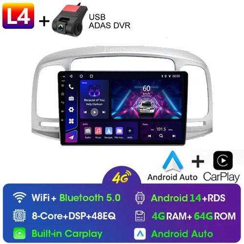 8G 128G Car Radio Android Auto Carplay For Hyundai Accent 2008 -2011Multimedia Qled Screen Stereo Autoradio GPS Navigation Wifi
