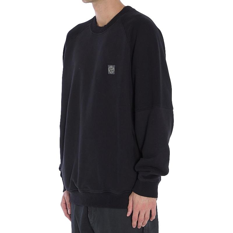 STONE ISLAND Compass Patch Logo Sweatshirt Black Men Tops 811560252-V0029