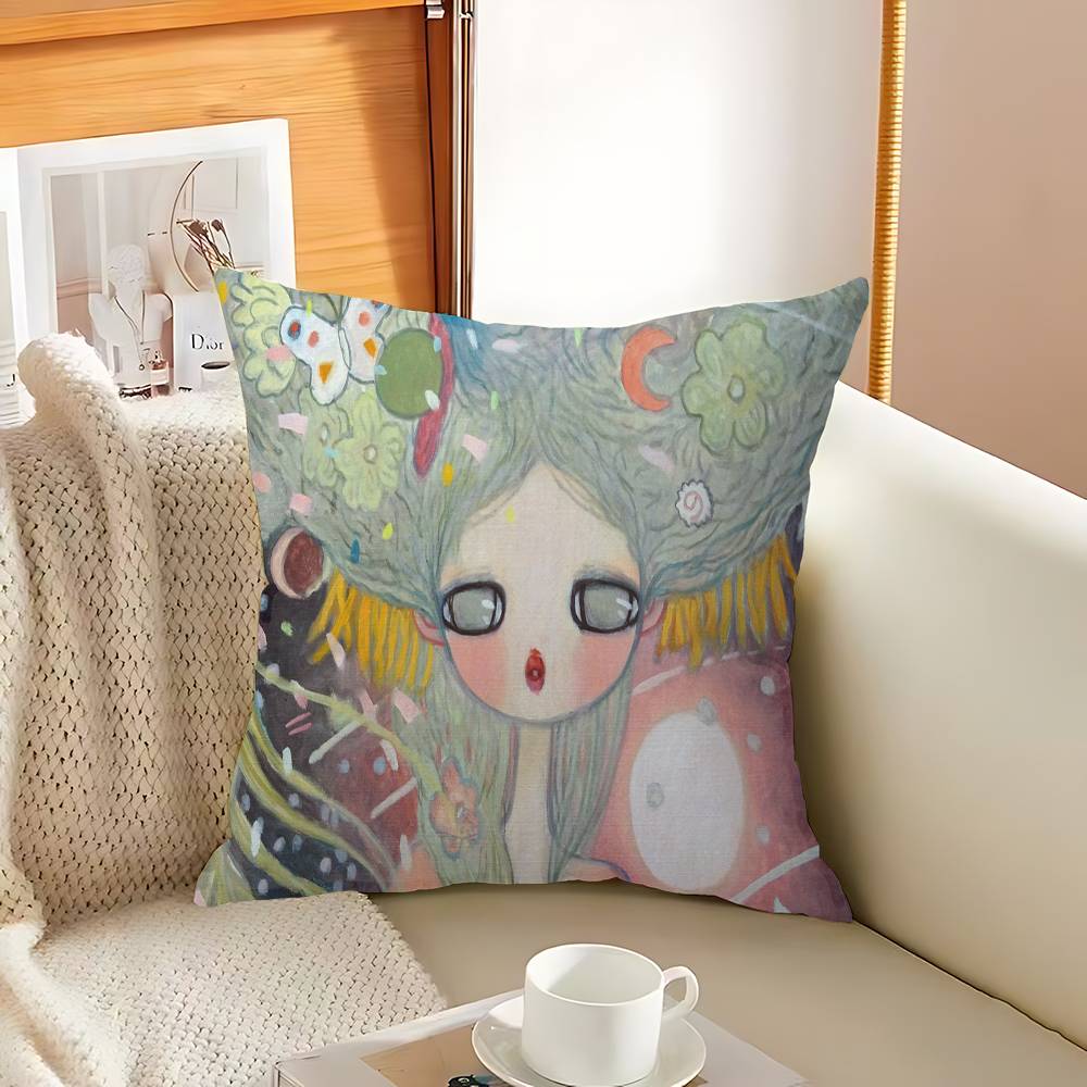 A-Aya T-Takano Art Cushion Cover Inches Farmhouse Decor Home Throw Pillow Covers for Couch Decorations