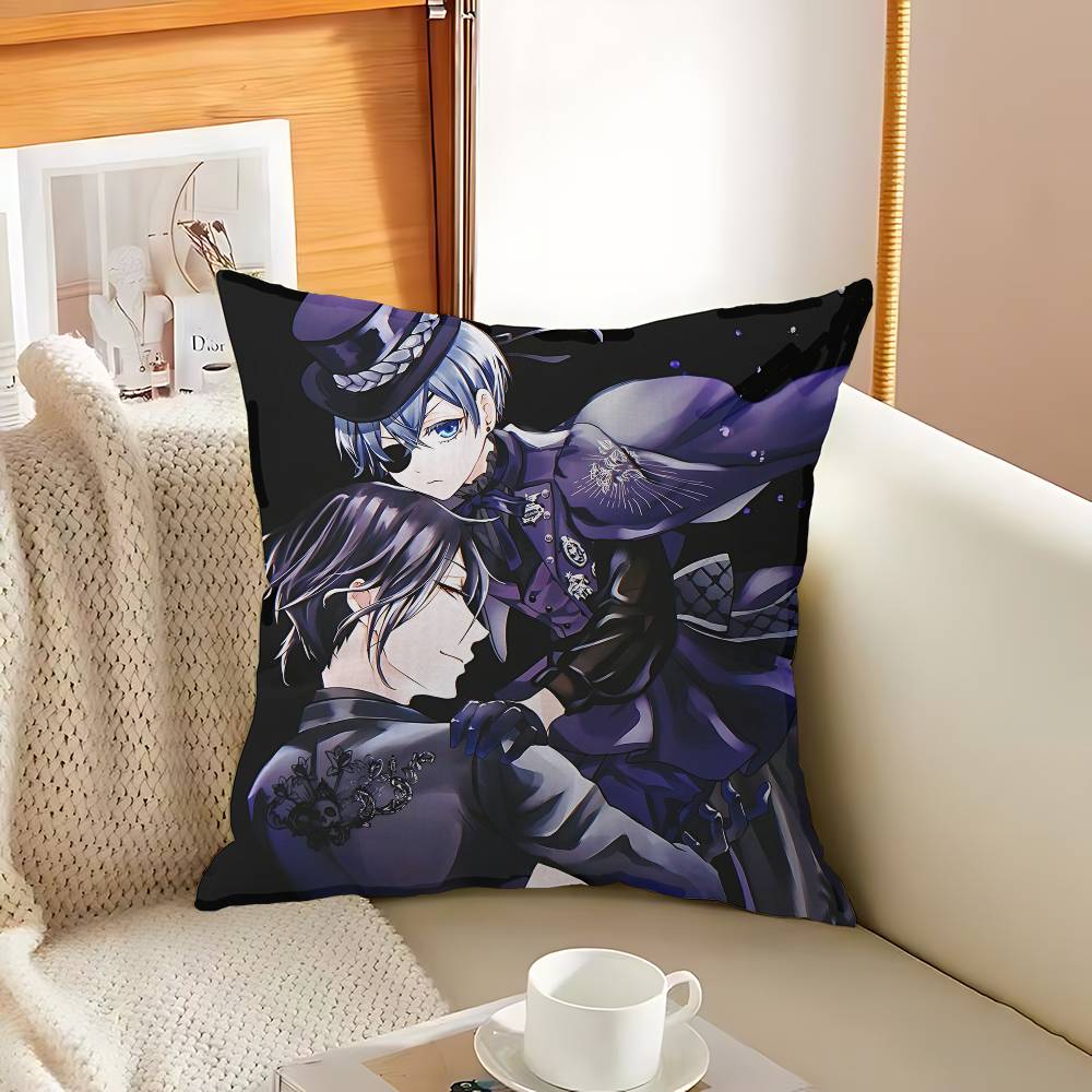 B-Black B-Butler Japanese Anime Cushion Cover Polyester Sofa Cushions Decorative Throw Pillows Home Decoration Pillowcover