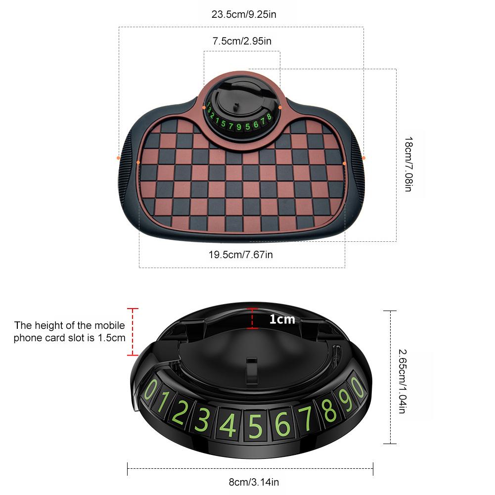 3 in 1 Dashboard Anti Slip Mat with Phone Mount 360-Degree Rotation Car Phone Holder Non-Slip Adhesive Mat w/Mobile Phone Number