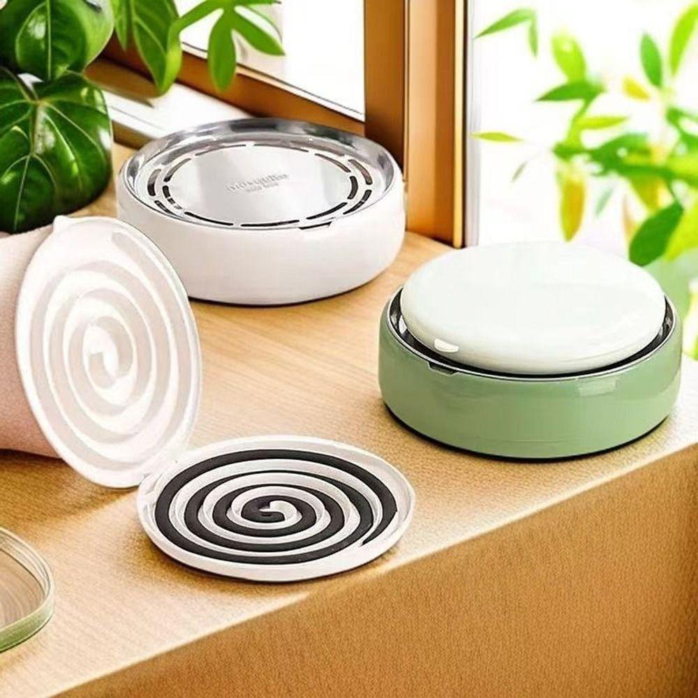 Mosquito Coil Holder with Lid Incense Burner Holder Mosquito Repellent Coil Holder for Home Incense Mosquito