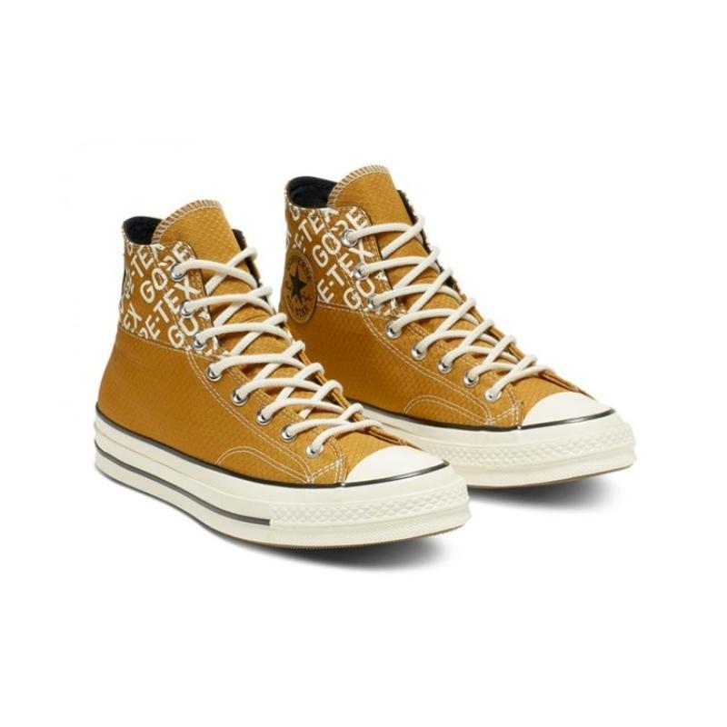 Converse Chuck Taylor 1970 Hi Hiker Stampa Monogramma Scarpe Alte in Tela Unisex Bianco Marrone